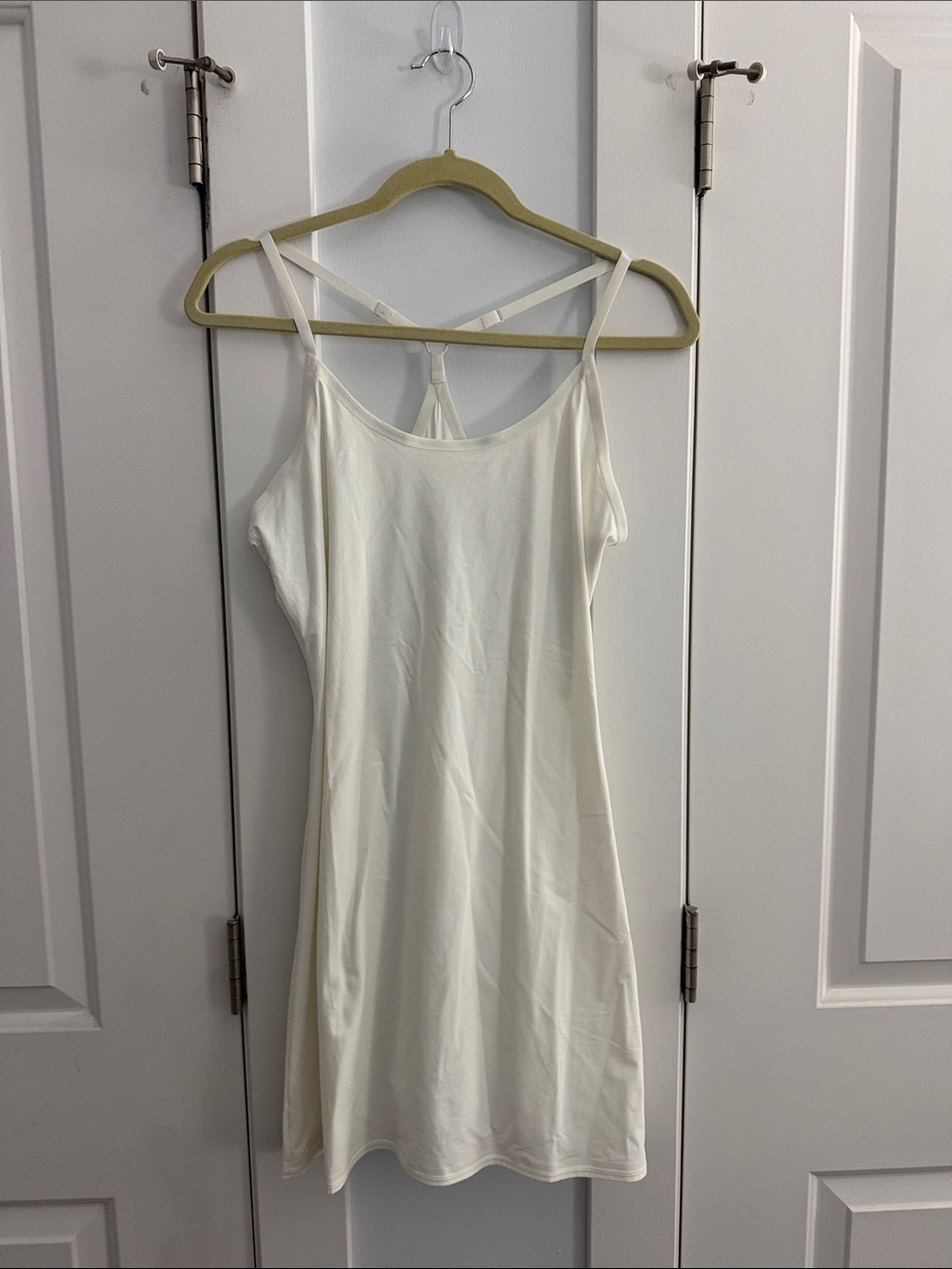 Outdoor Voices Ivory Strappy Mini Exercise Dress